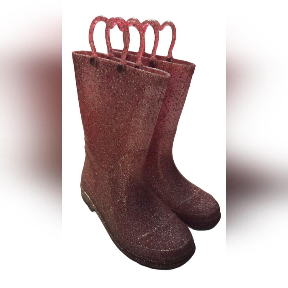 Girls Sparkly Western Cheif Light Up Rain Boots